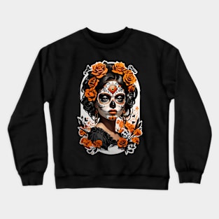 Sugar Skull girl, Dia de los Muertos Crewneck Sweatshirt